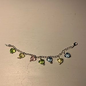 beaded bracelet with heart charms